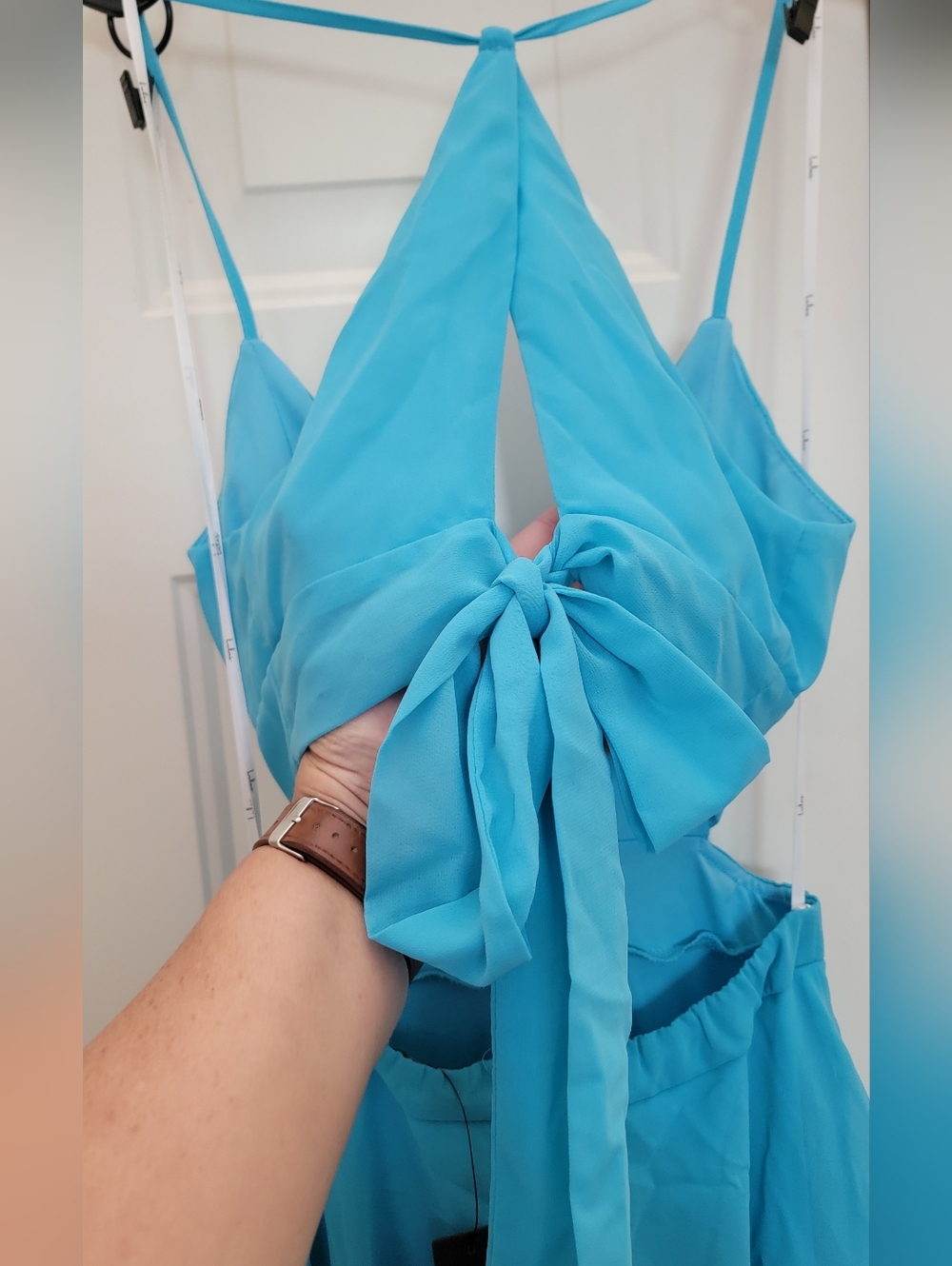 Lulu's Aqua Blue Tier And Now Ruffle Maxi Dress Sz XS - Picture 7 of 11